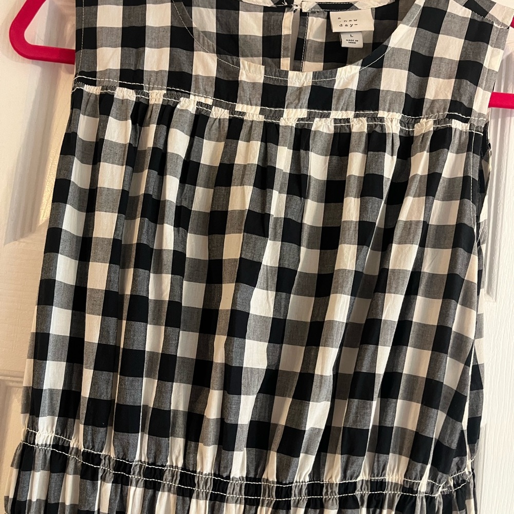 a new day Black and White Checkered Midi Dress